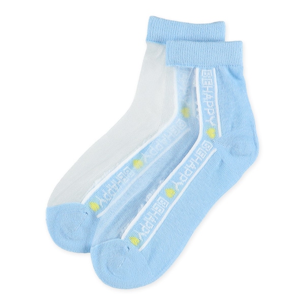 3足組スクールアンクルソックス（シアー・ロゴ）