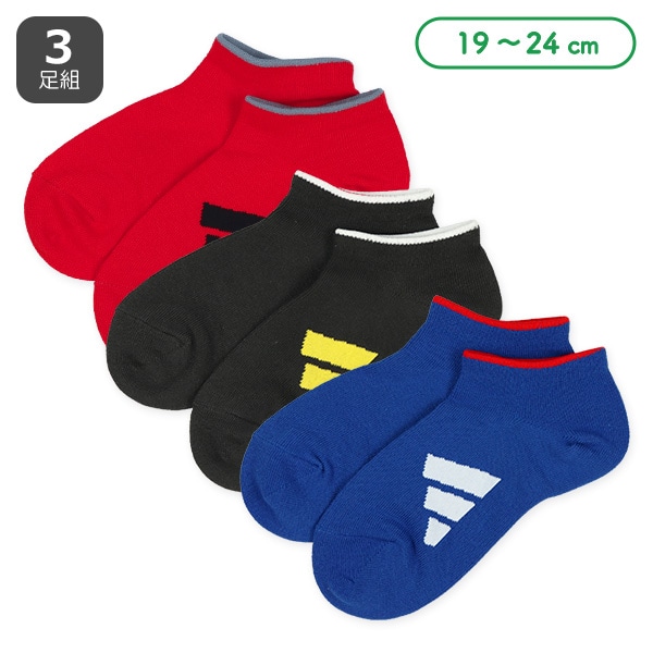 adidas）3足組スクールローカットソックス（サイドロゴ）