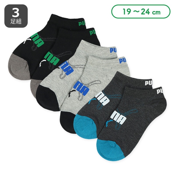 PUMA）3足組スクールローカットソックス（フロントロゴ）