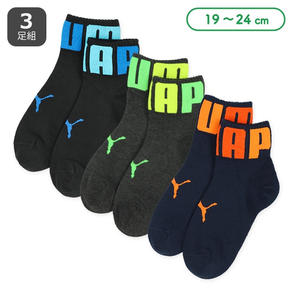 PUMA）3足組スクールローカットソックス（ビッグロゴ）