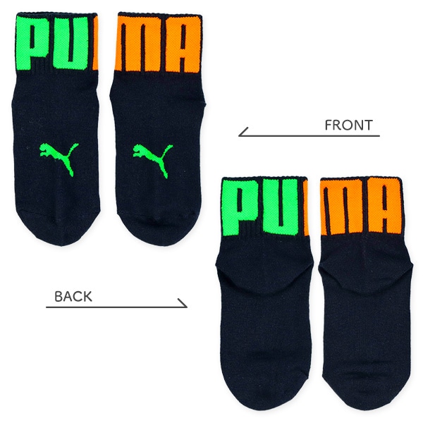 PUMA）3足組スクールアンクルソックス（ビッグロゴ）