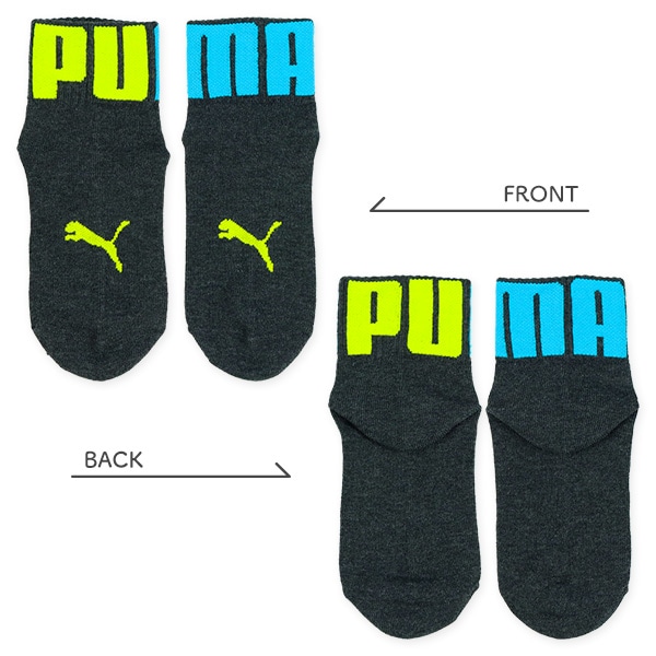 PUMA）3足組スクールアンクルソックス（ビッグロゴ）