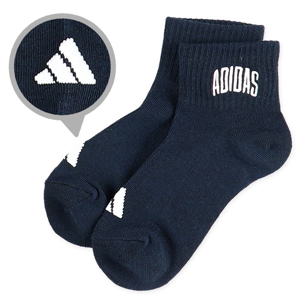adidas）3足組スクールアンクルソックス（消臭）