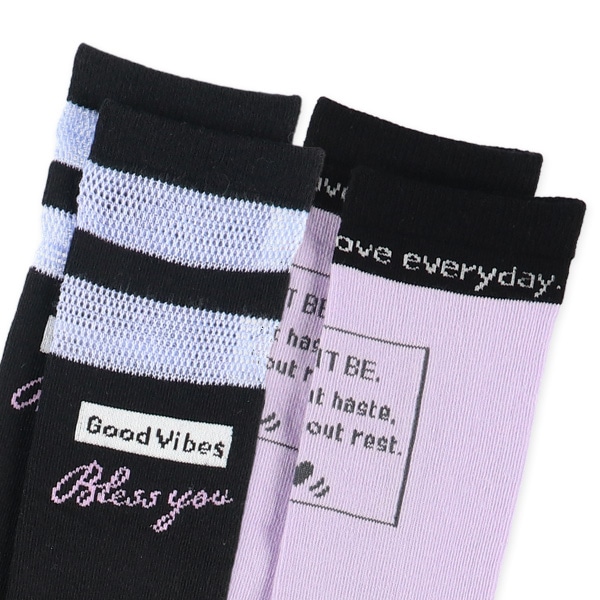 2足組スクールハイソックス（ロゴシースルー）