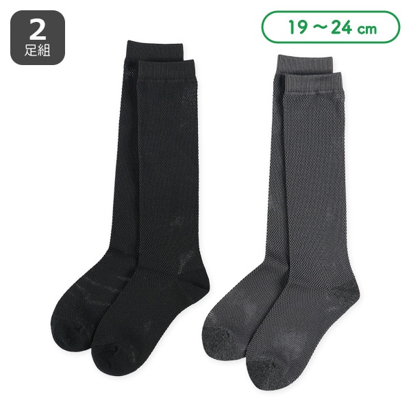 2足組スクールハイソックス（ビッグメッシュ）