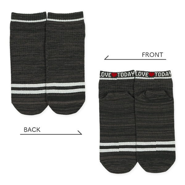 3足組スクールローカットソックス（ラメライン）