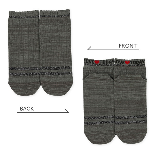 3足組スクールローカットソックス（ラメライン）