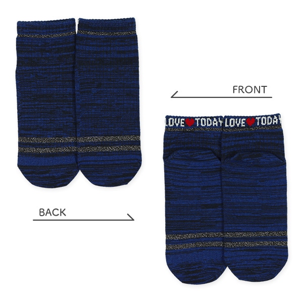 3足組スクールローカットソックス（ラメライン）