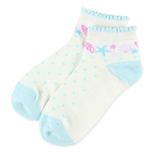 3足組スクールローカットソックス（アクアシェル）