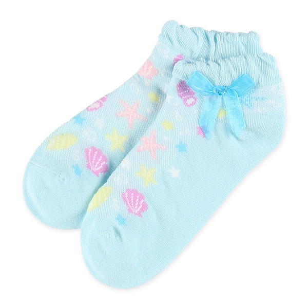 3足組スクールローカットソックス（アクアシェル）