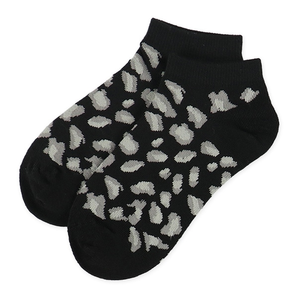 3足組スクールローカットソックス（ヒョウ柄）