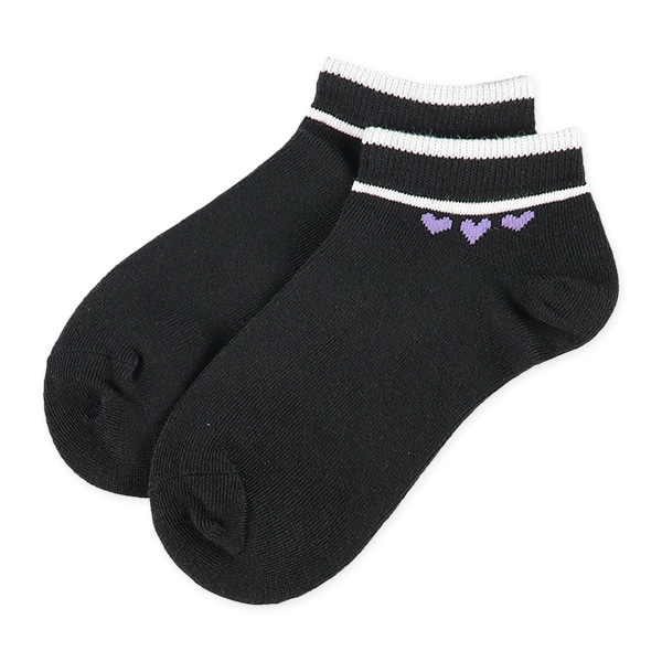 3足組スクールローカットソックス（ハート）