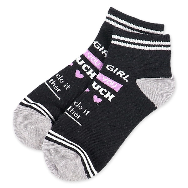 3足組スクールローカットソックス（切り替えロゴ）