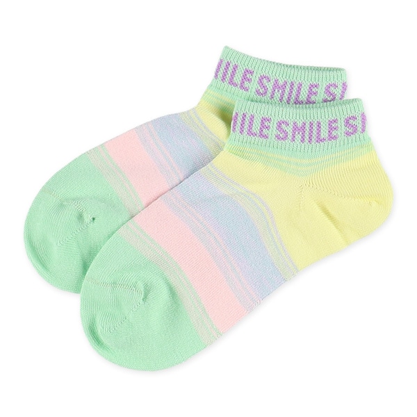 3足組スクールローカットソックス（レインボーグラデーション）