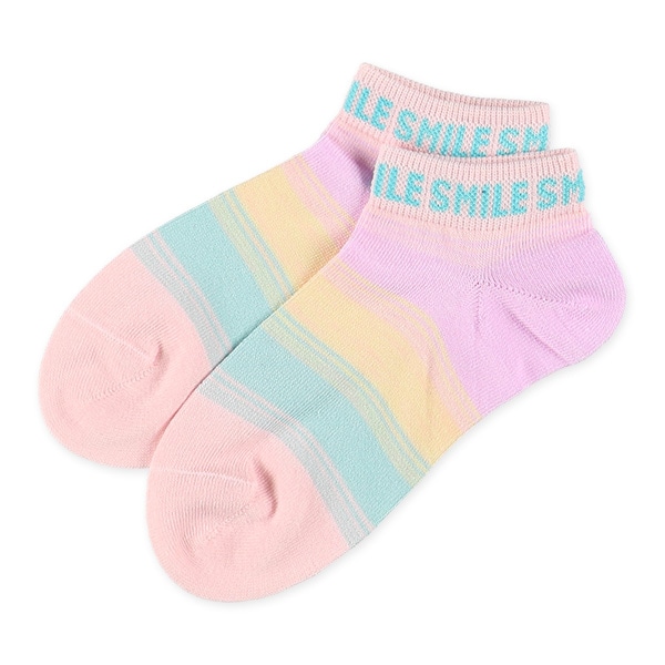 3足組スクールローカットソックス（レインボーグラデーション）