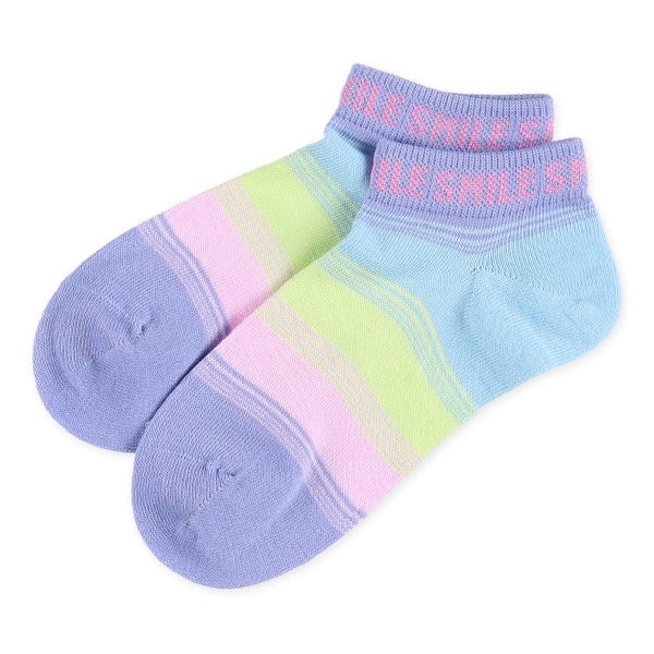 3足組スクールローカットソックス（レインボーグラデーション）