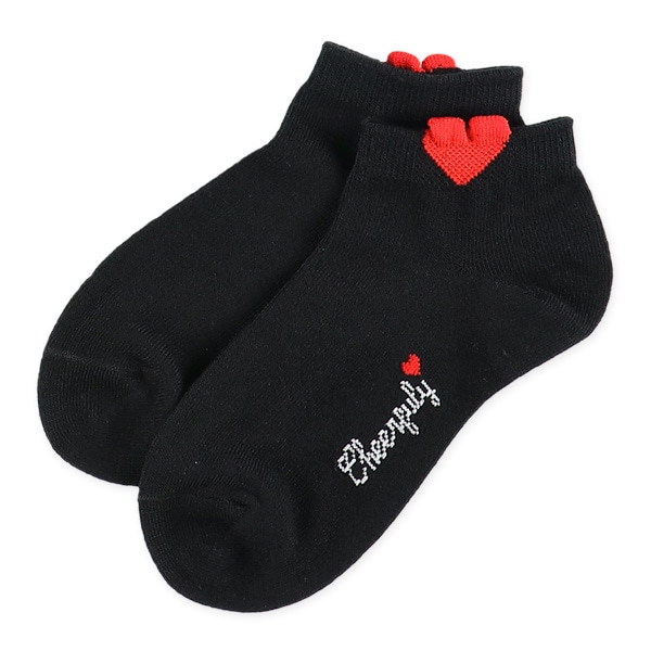 3足組スクールローカットソックス（ハート）