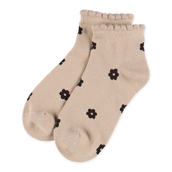 3足組スクールローカットソックス（花柄）