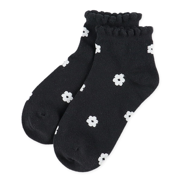 3足組スクールローカットソックス（花柄）
