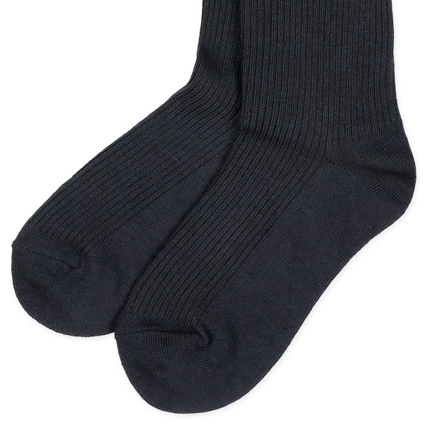 3足組スクールクルーソックス（リブネイビー）
