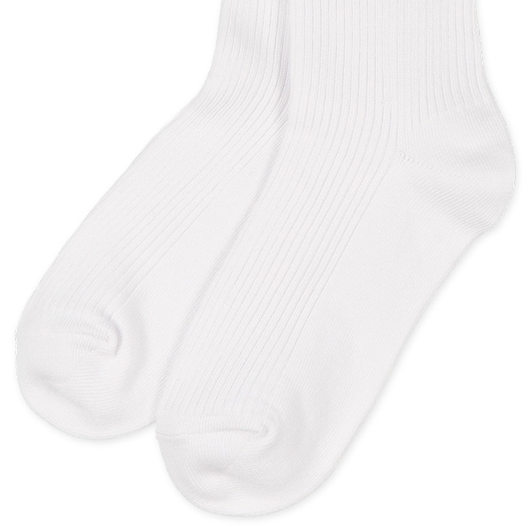 3足組スクールクルーソックス（リブホワイト）