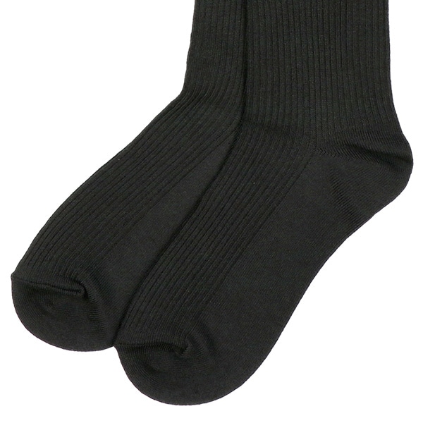 3足組スクールハイソックス（リブブラック）