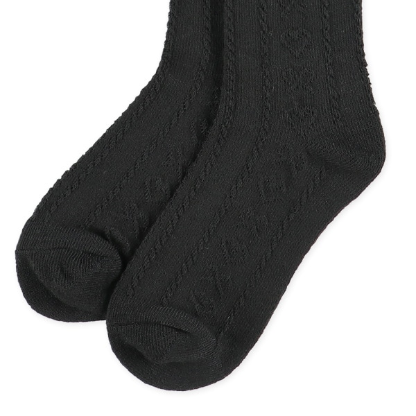 スクールハイソックス（ブラック・ハートリボンレース）