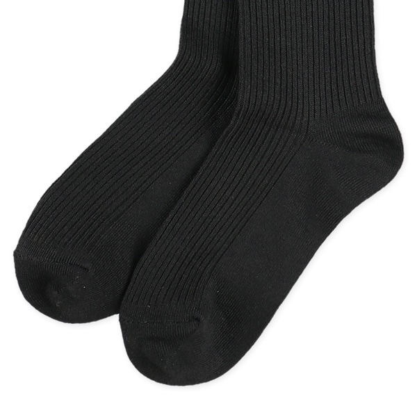 3足組スクールハイソックス（リブブラック）