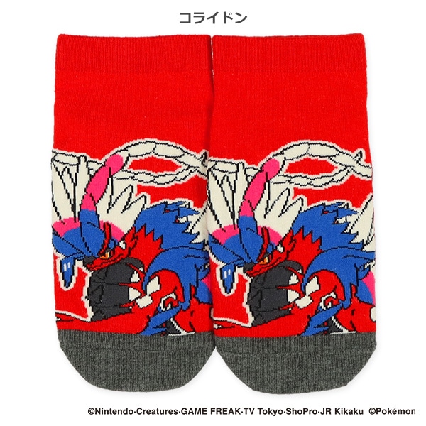 スクールローカットソックス（黒いレックウザ・コライドン・黄色いメガルカリオ・ミライドン）