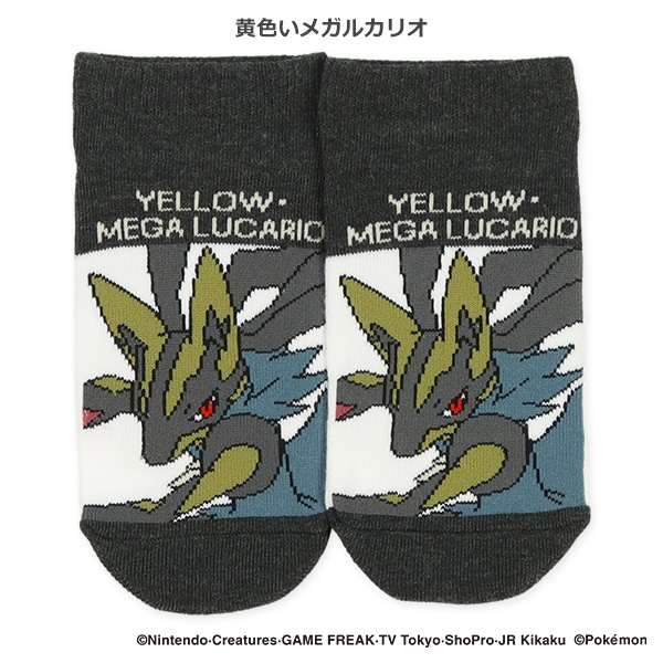 スクールローカットソックス（黒いレックウザ・コライドン・黄色いメガルカリオ・ミライドン）