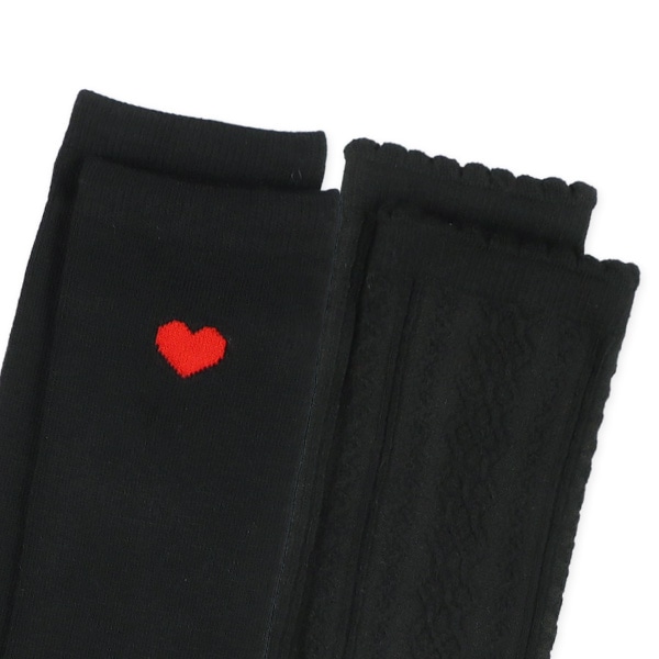 HOTWRAP）2足組スクールハイソックス（ハート）
