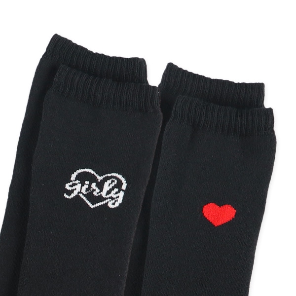 2足組あったかパイルスクールハイソックス（ハート）