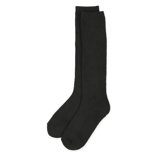 2足組あったかパイルスクールハイソックス（ブラック無地）