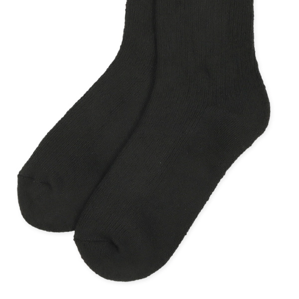 2足組あったかパイルスクールハイソックス（ブラック無地）