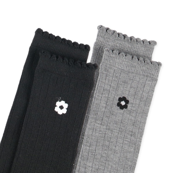 HOTWRAP）2足組スクールハイソックス（花）