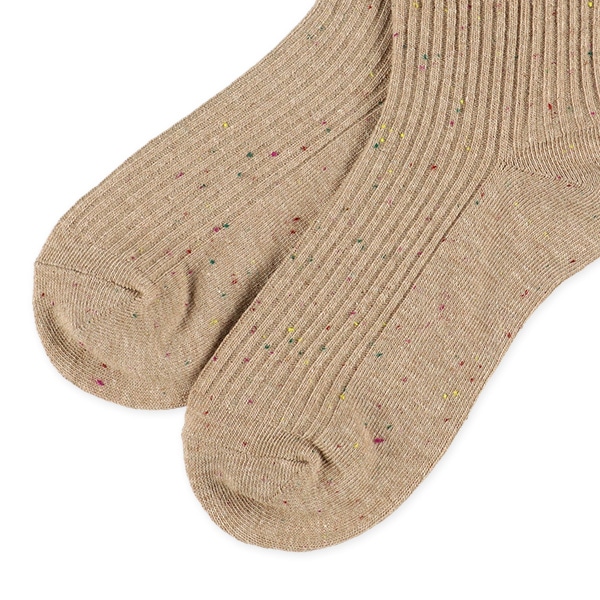 スクールアンクルソックス（カラーネップ・ライトブラウン）