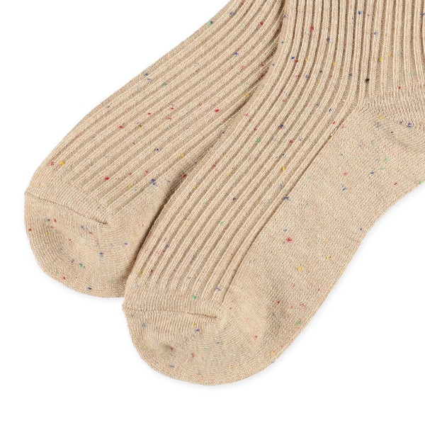 スクールアンクルソックス（カラーネップ・ベージュ）