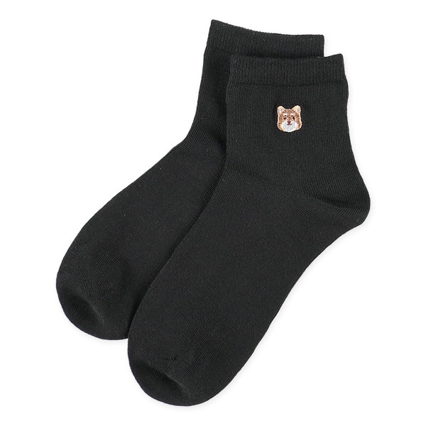 3足組レディースアンクルソックス（刺繍柴犬）