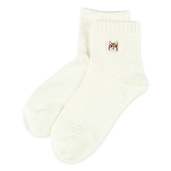 3足組レディースアンクルソックス（刺繍柴犬）