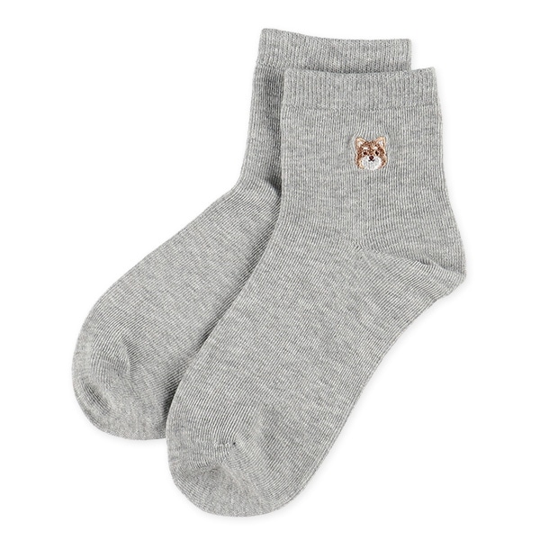 3足組レディースアンクルソックス（刺繍柴犬）