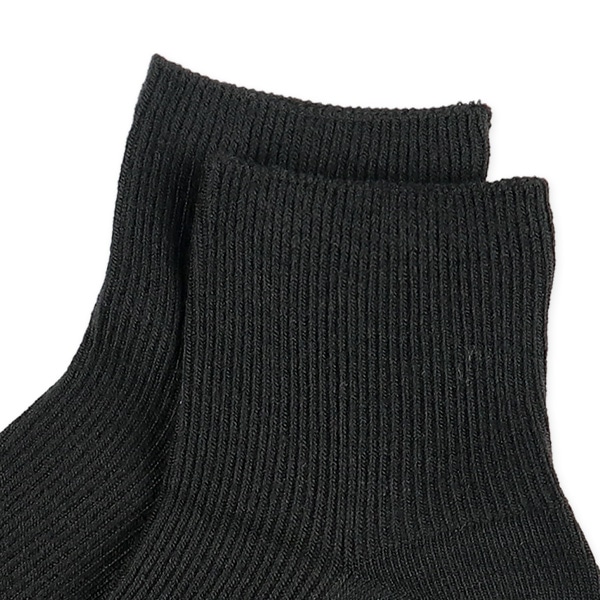 3足組レディースアンクルソックス（リブブラック）