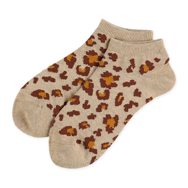 3足組レディースローカットソックス（ヒョウ柄）