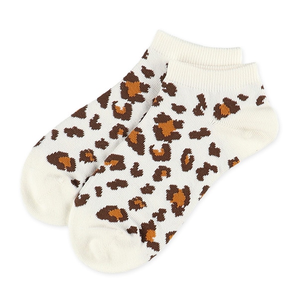 3足組レディースローカットソックス（ヒョウ柄）