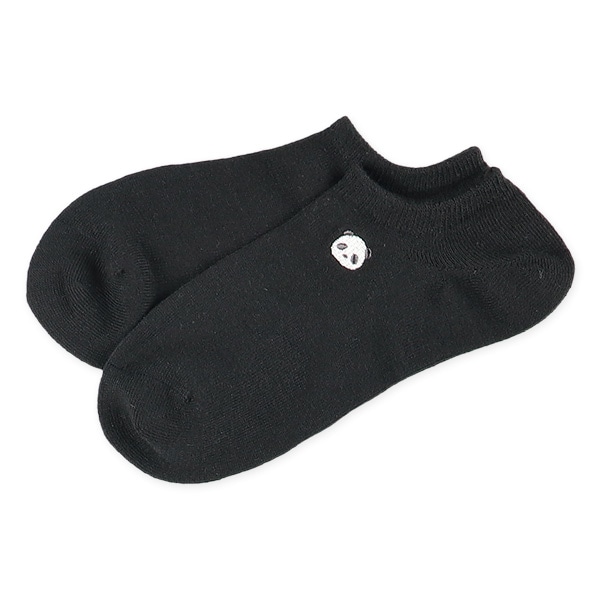 3足組レディースローカットソックス（パンダ刺繍）