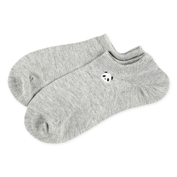 3足組レディースローカットソックス（パンダ刺繍）