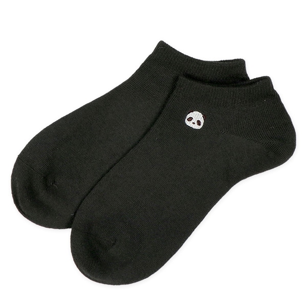 3足組レディースローカットソックス（刺繍パンダ）