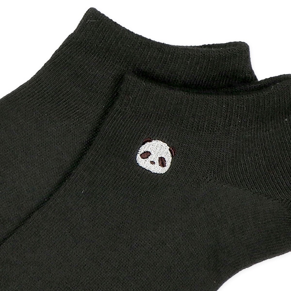 3足組レディースローカットソックス（刺繍パンダ）