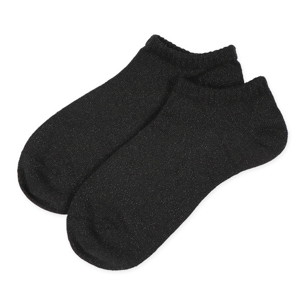 3足組レディースローカットソックス（シルバーラメ）