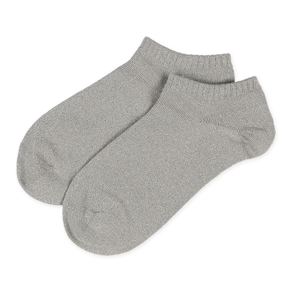 3足組レディースローカットソックス（シルバーラメ）