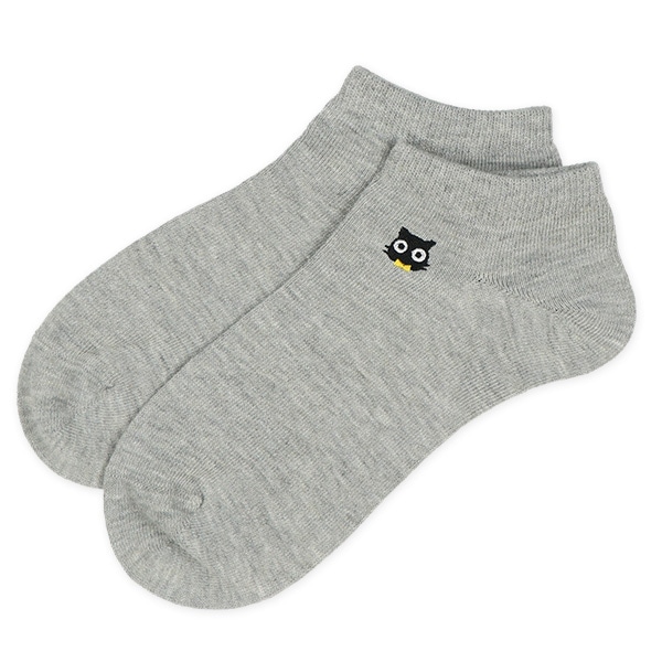 3足組レディースローカットソックス（刺繍ねこ）